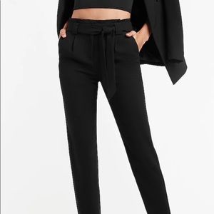 Express high waisted belted wide leg paperbag pant